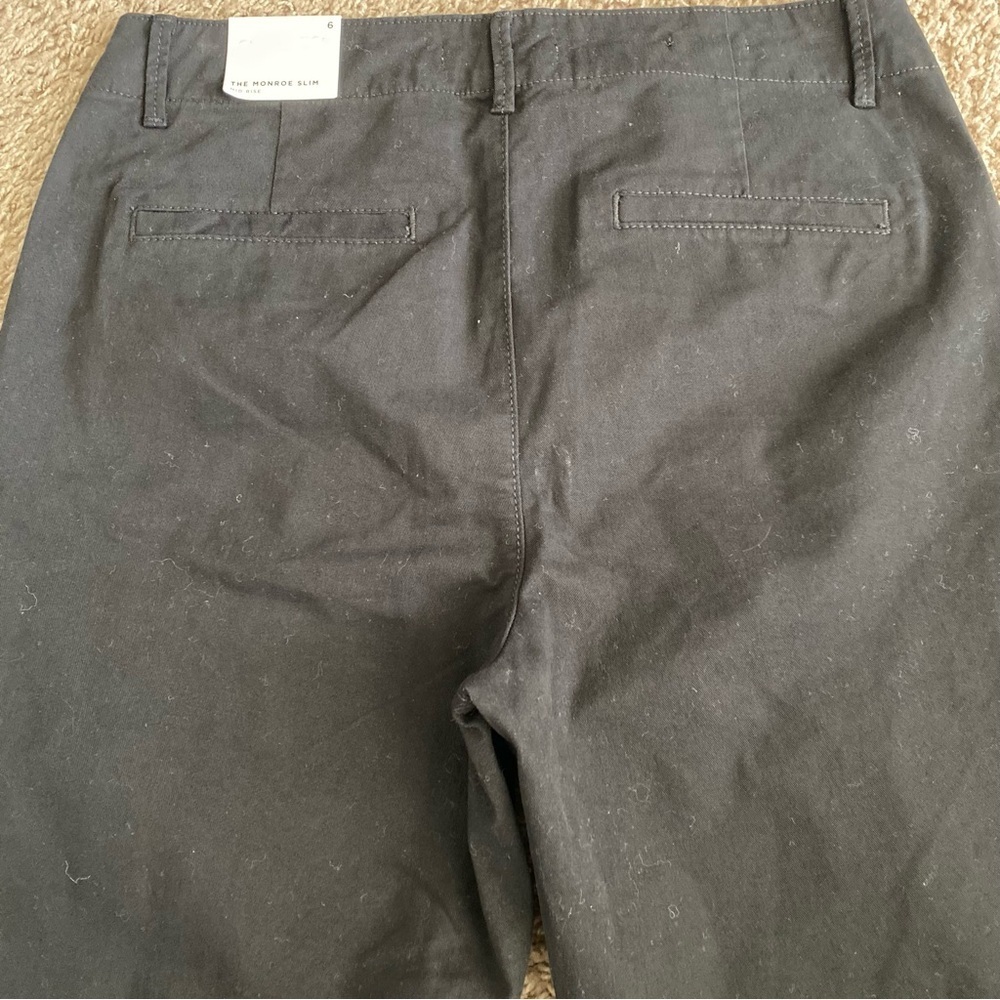 LOFT Monroe Slim Black Pants black 6 - Picture 7 of 9
